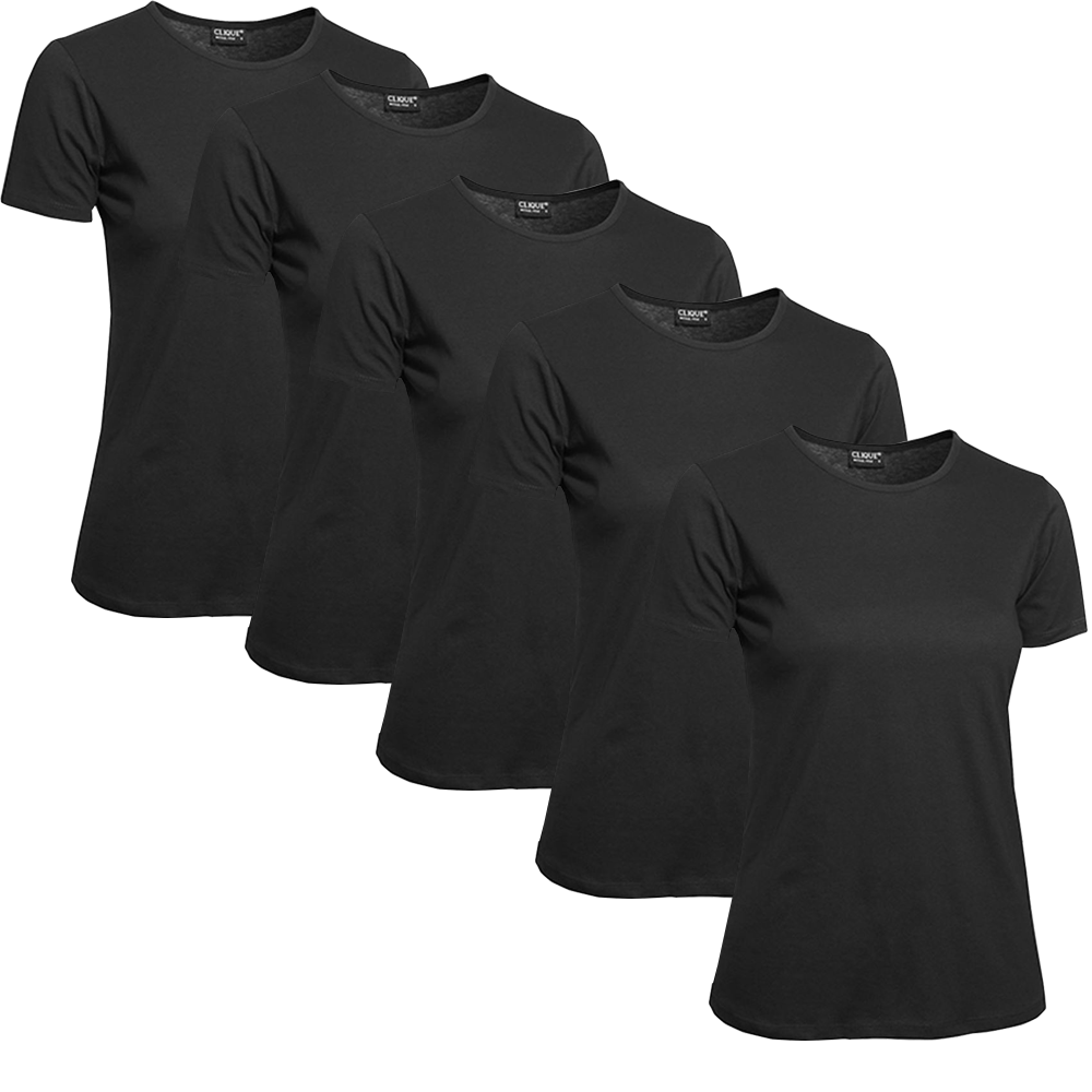 Clique T-shirt Dam 5-pack Svart