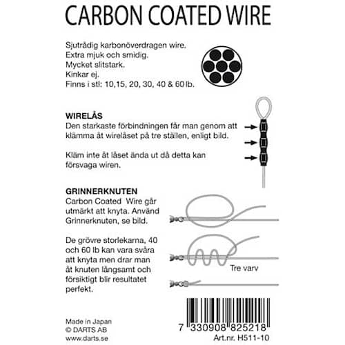 Darts Carbon Coated Wire 10 lb 10 m