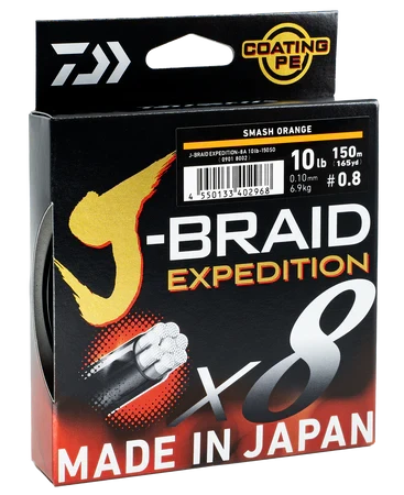 Daiwa J-BRAID Expedition X8E 0.28ｍｍ 150m Smash Orange