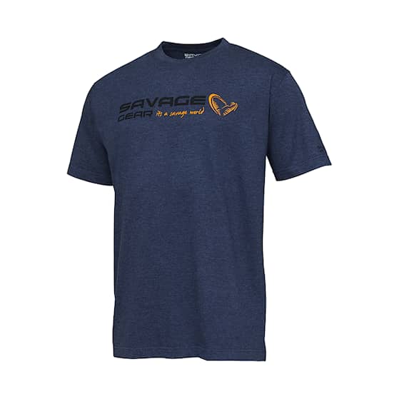 Savage Gear Signature Logo T-Shirt Blue Melange