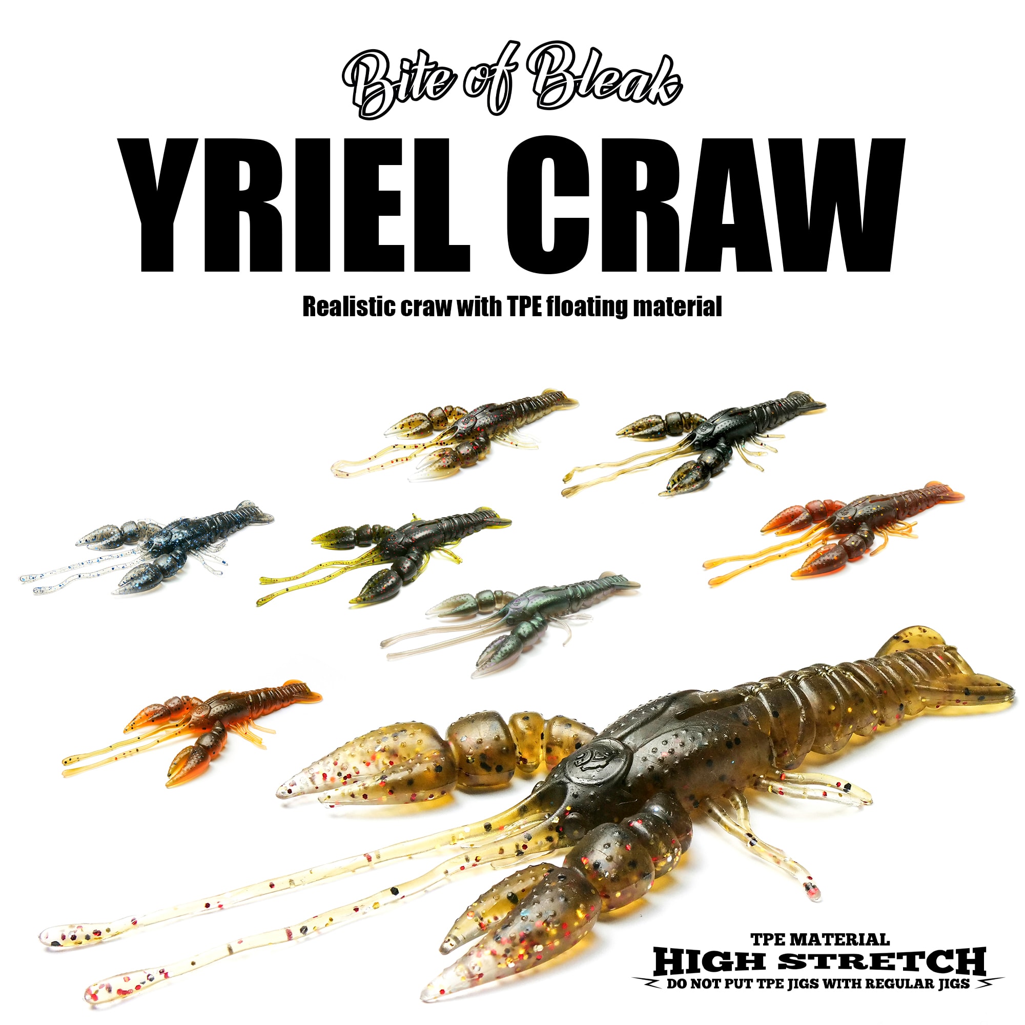 Yriel Craw Black/Blue 5cm 8-pack