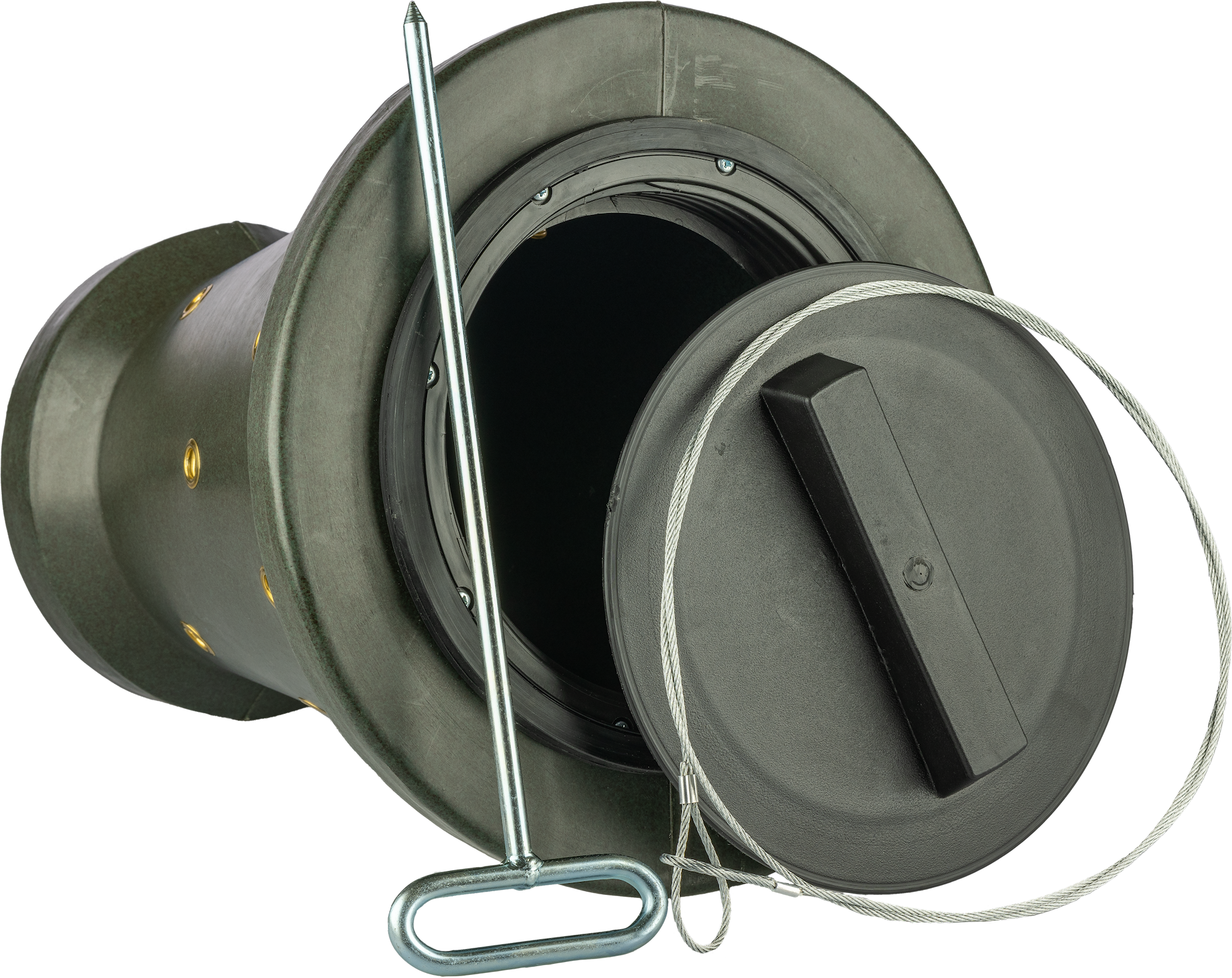 Fodertrumma inkl. förankringsspett & wire