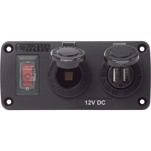 Blue Seas systems Elpanel Cigg Usb Brytare 15A