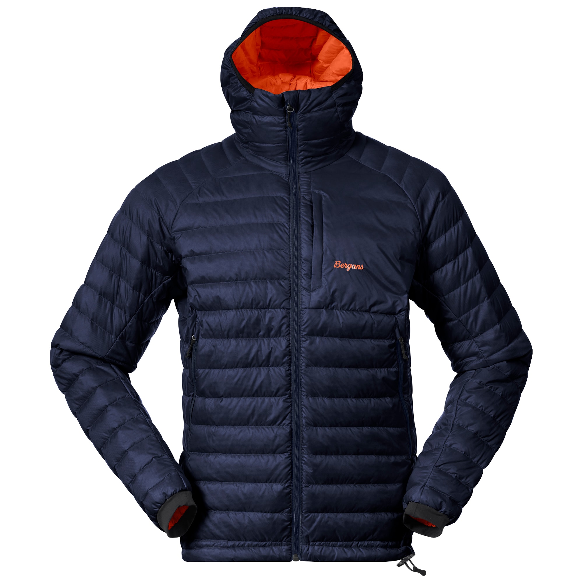 Bergans Vaagaa Light Down Jacka med huva Herr Navy Blue/Alert Orange L