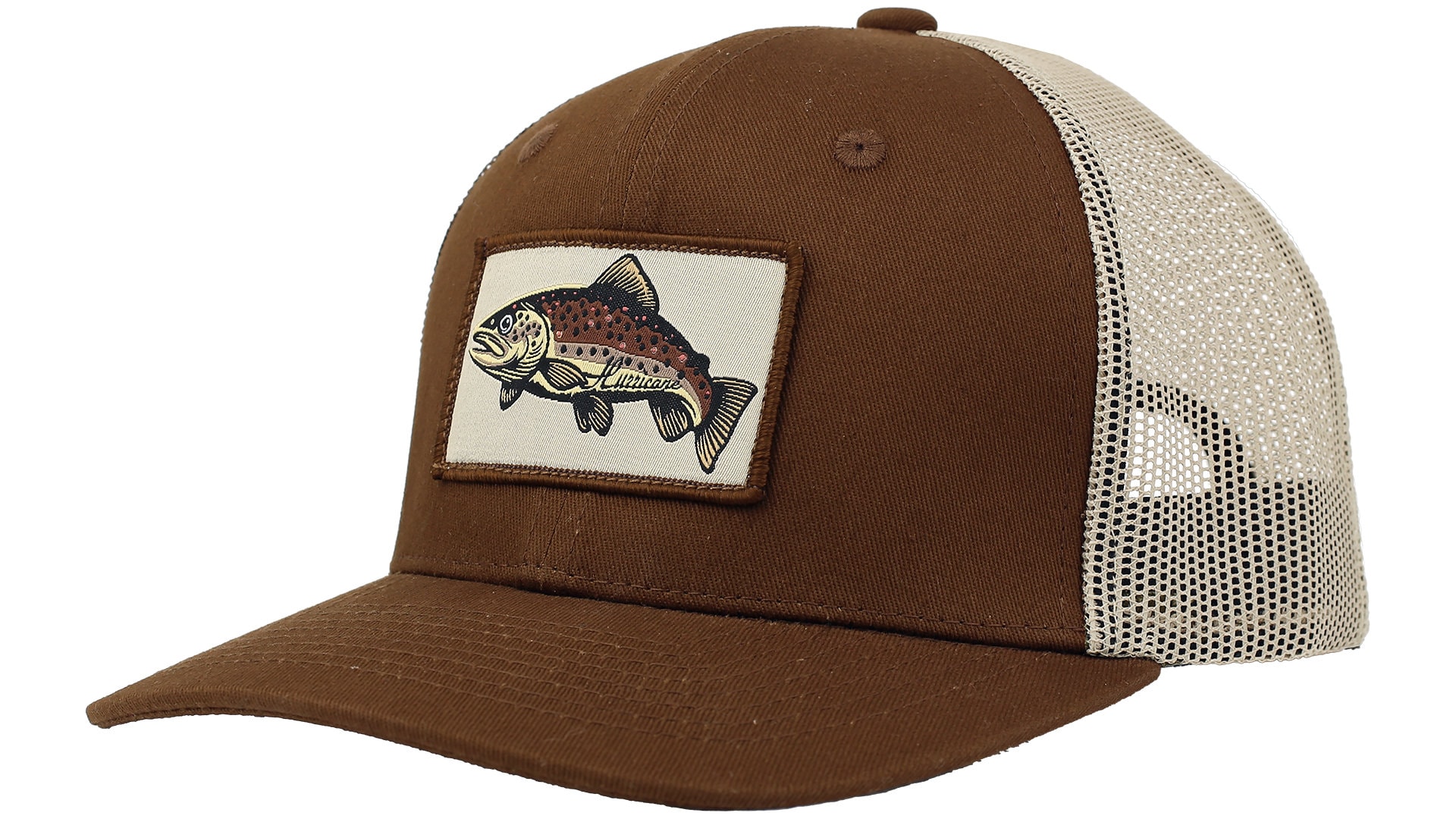 Hurricane Trucker Hat Brown Trout Patch
