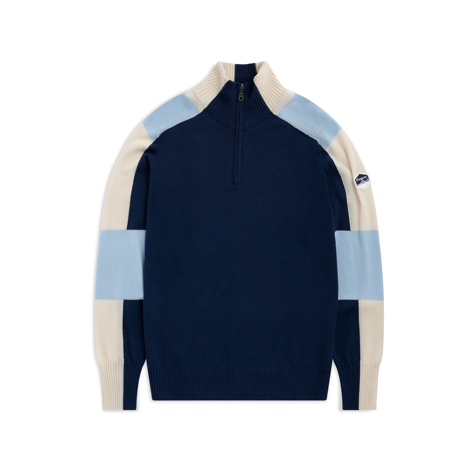 Bergans Lyderhorn Half-Zip Ulltröja Herr Navy Blue/Light Dusty Blue