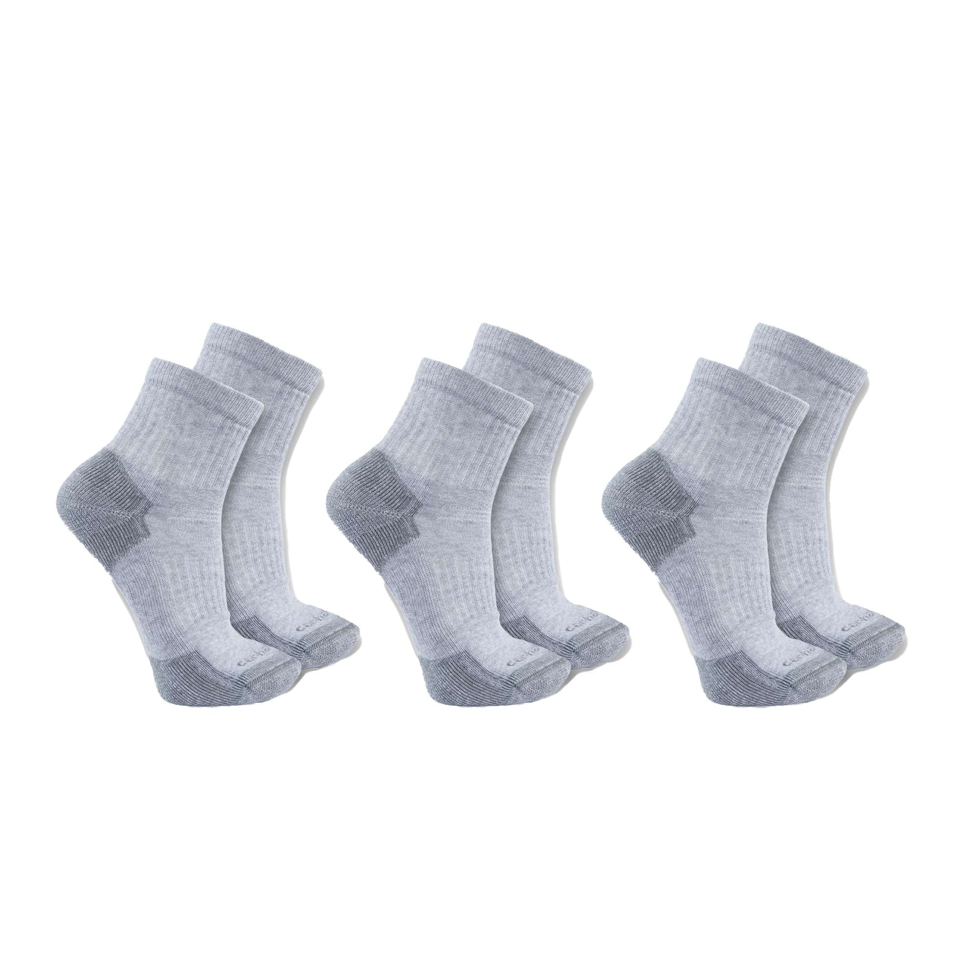 Carhartt Cotton Blend Quarter Strumpor 3-Pack Herr Grey XL