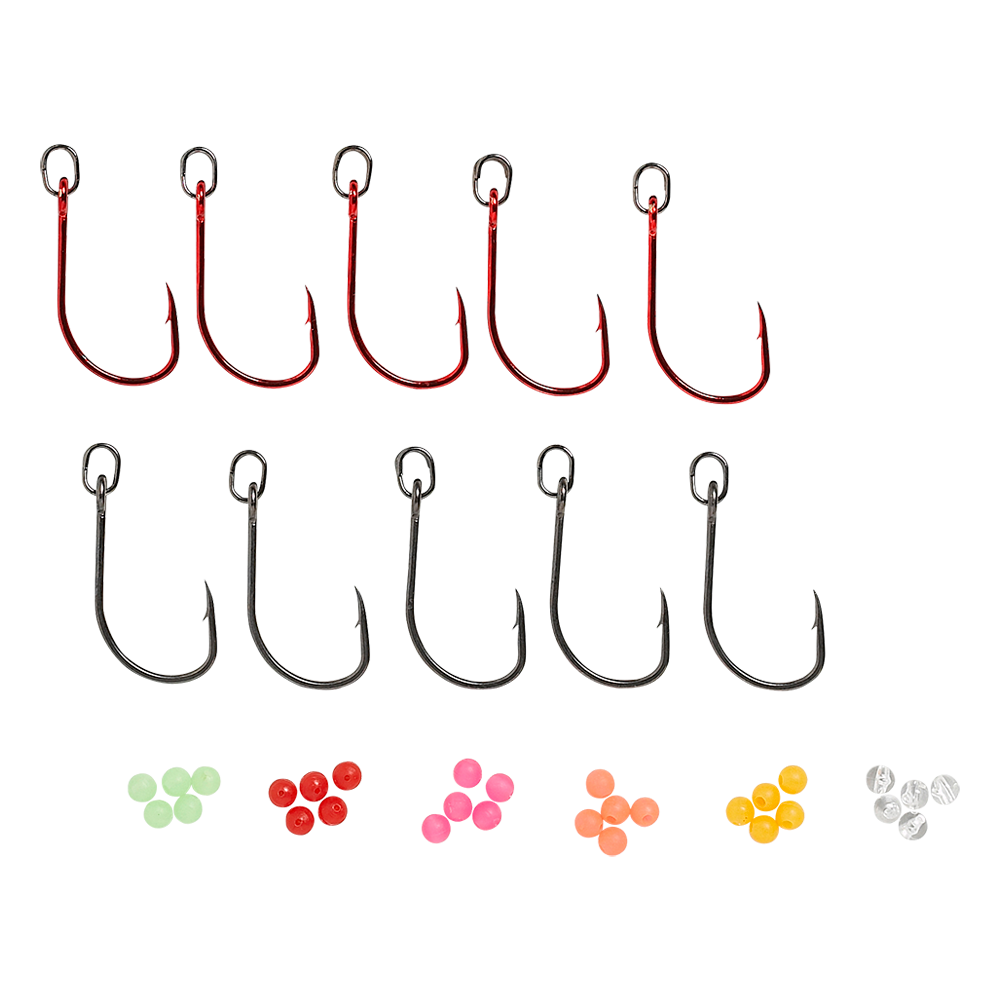 SG S1 Single Hook Red & Dark Grey Kit #4/0 10-pack