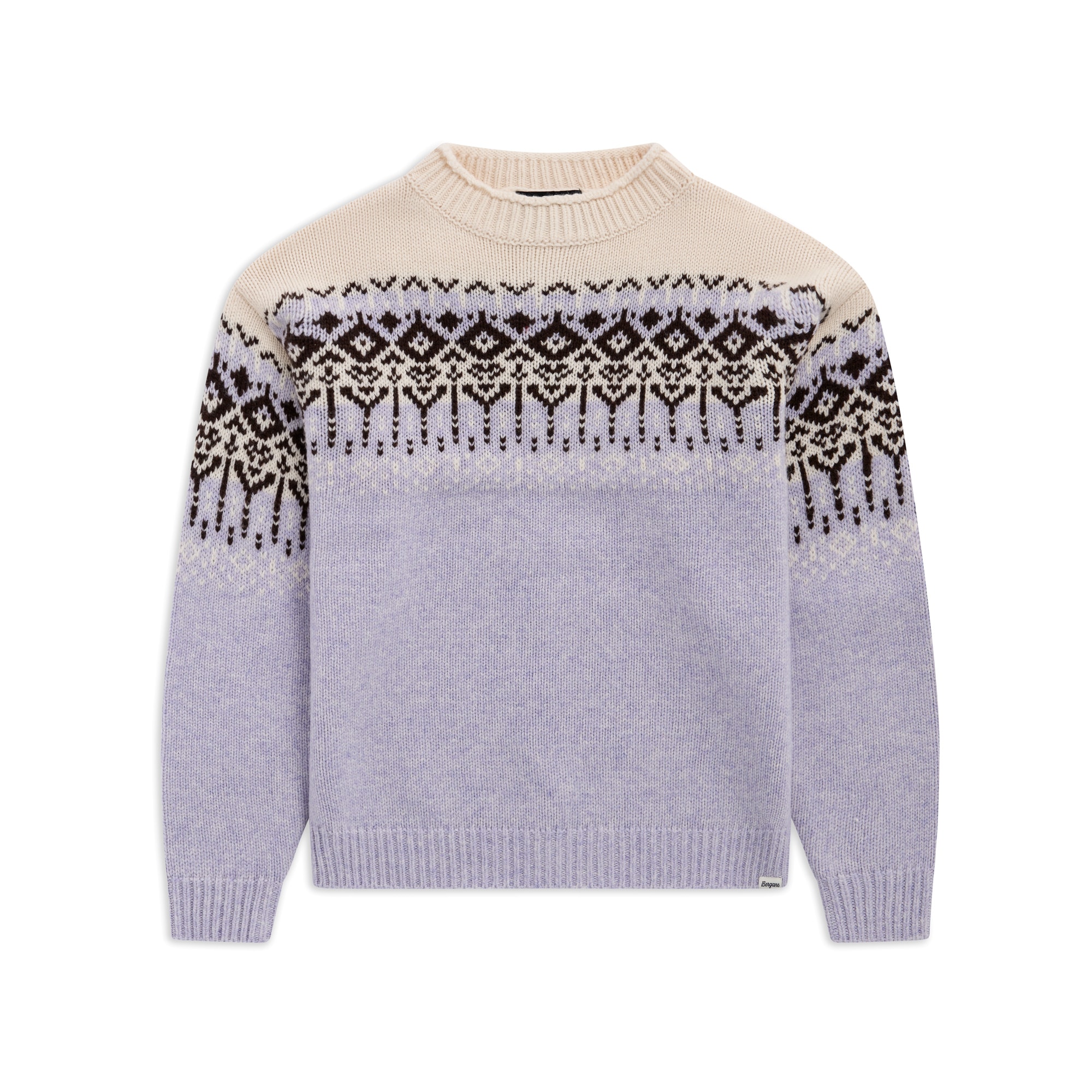 Bergans Steiro Knitted Ulltröja Light Acai Smoothie/Creme