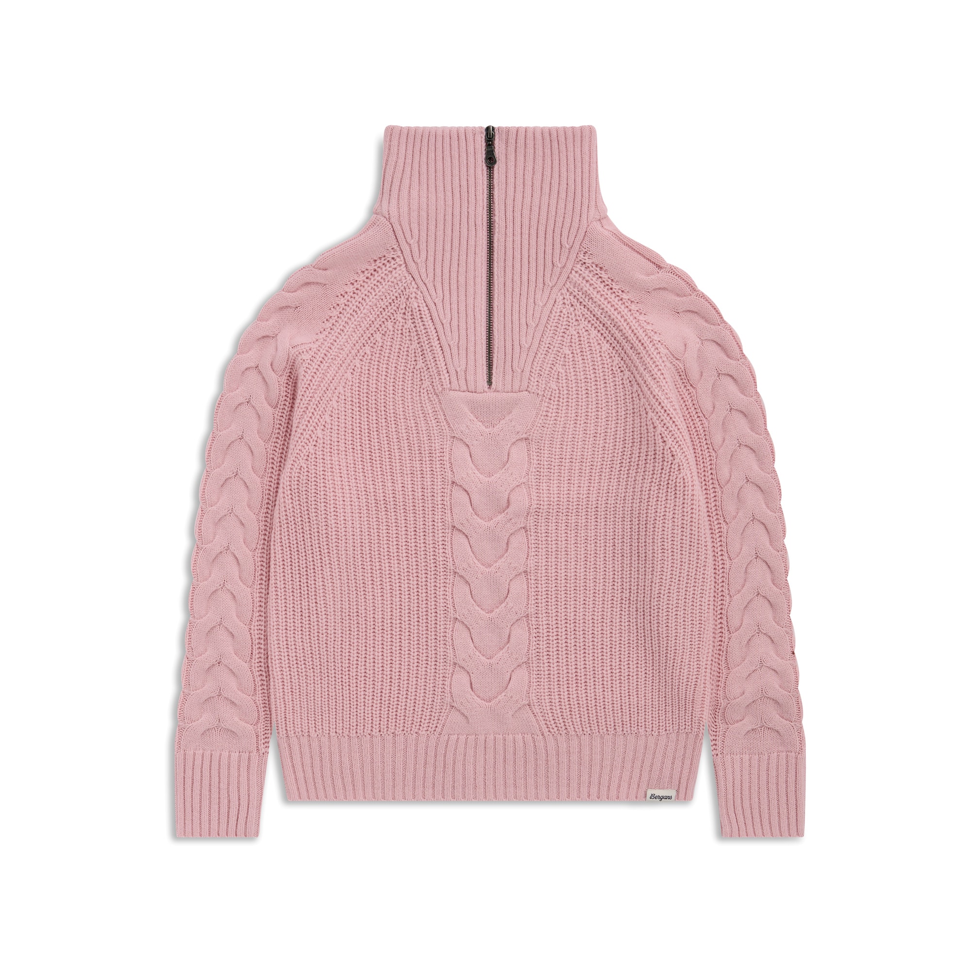Bergans Milde Knitted Half-Zip Ulltröja Dam Faded Pink