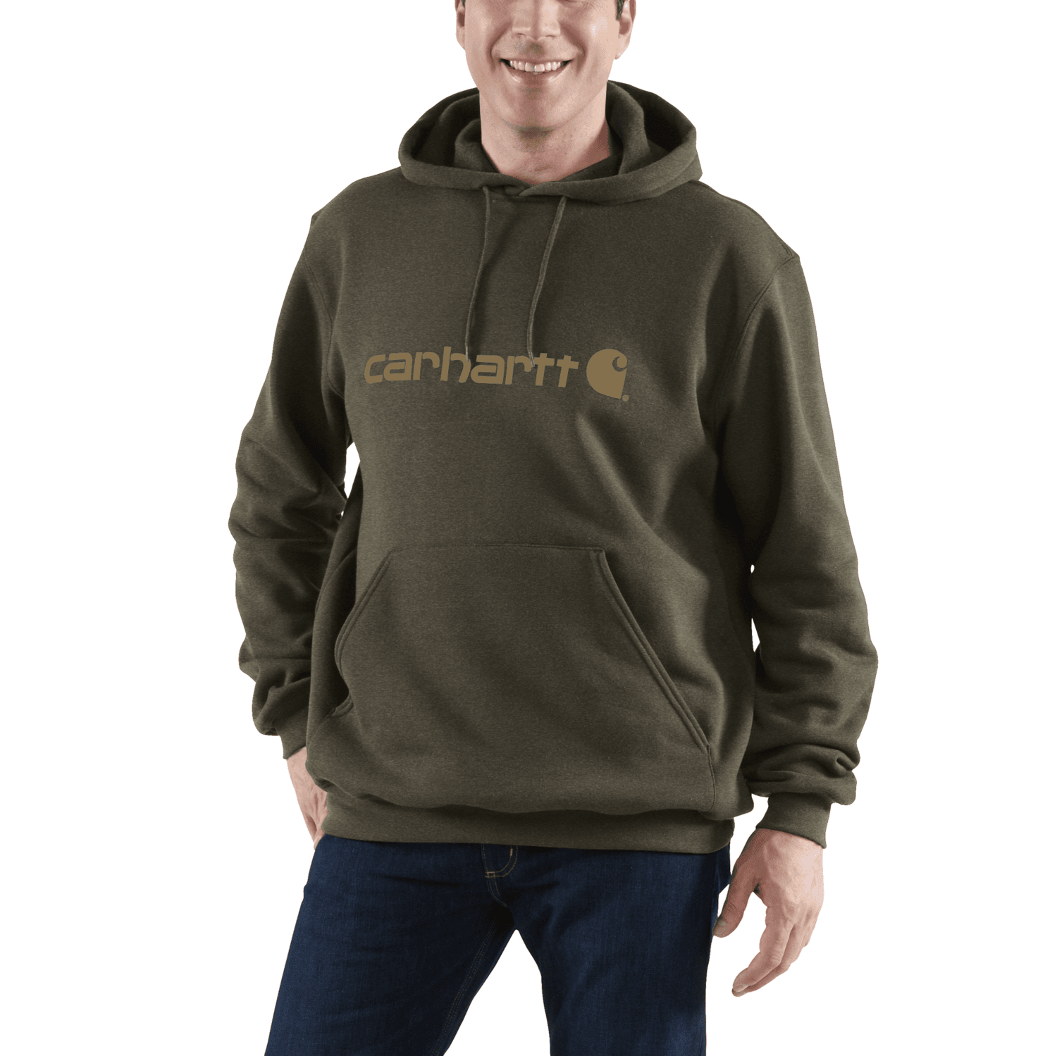 Carhartt Marquette Logo Tröja Herr Burnished Logs Heather 2XL