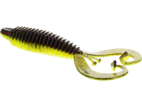 Westin RingCraw Curltail 9 cm Black/Chartreuse 5-pack