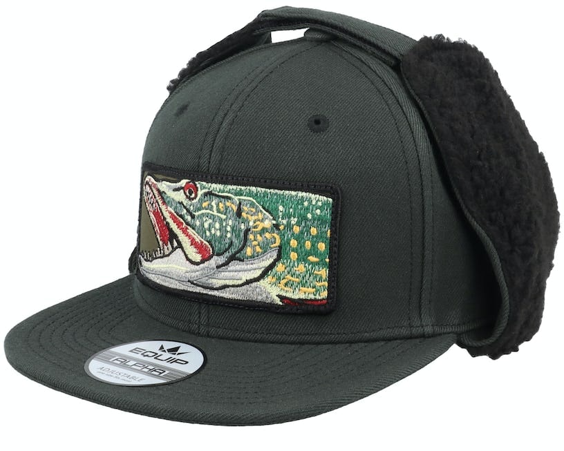 Skillfish Big Pike Vintage Black Ear Flap Snapback One Size - (55-60 CM)