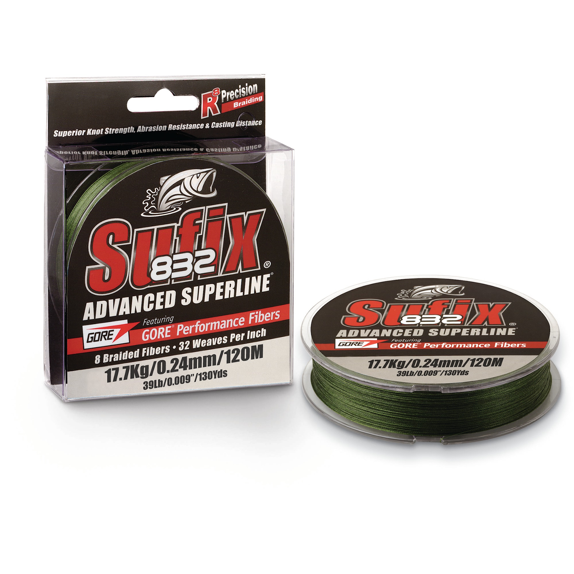 Sufix 832 Braid 0,33 mm 120m Lo-Vis Green -