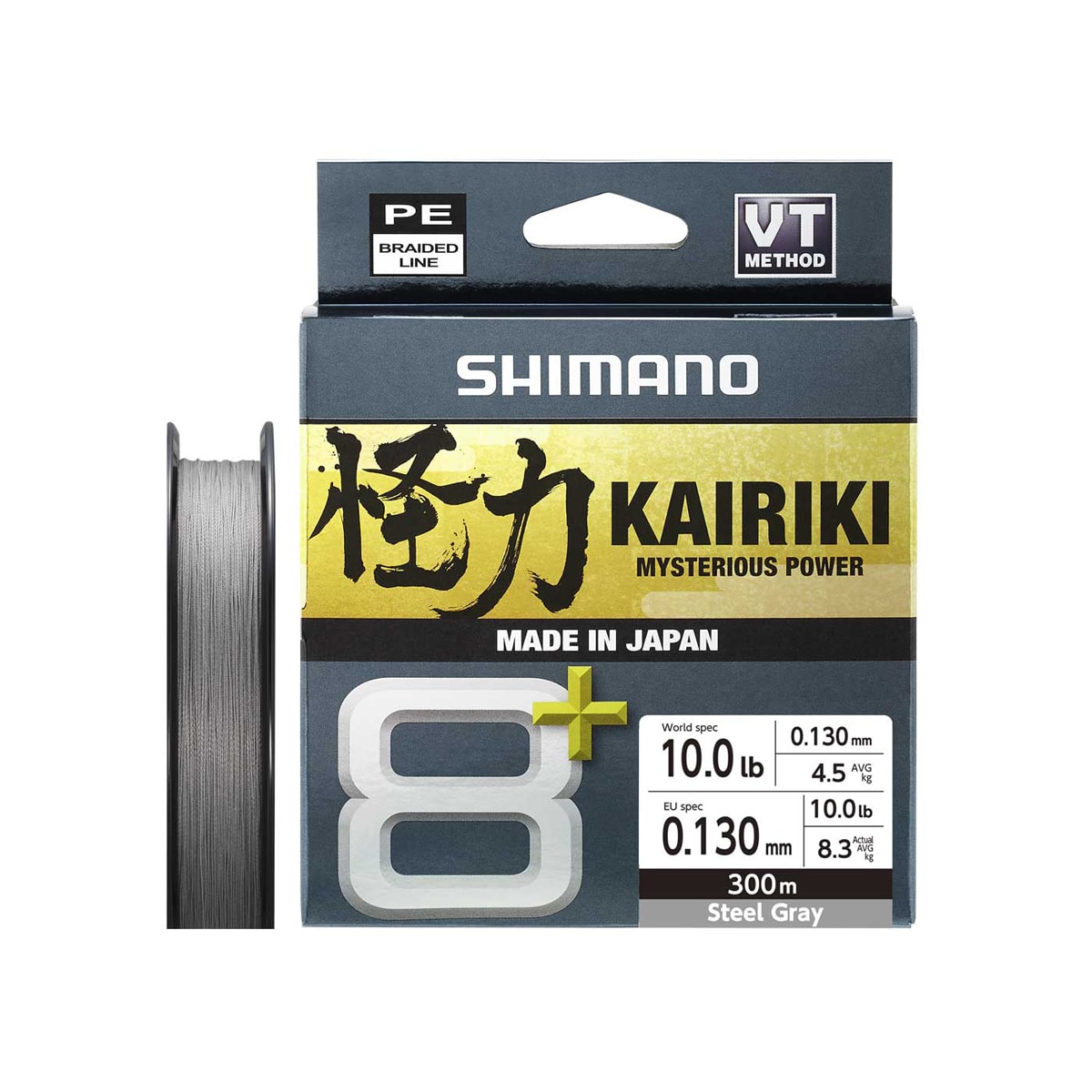 Shimano Line Kairiki 8+ 300m 0.13mm 9,1kg Steel Grey -