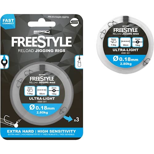 SPRO Freestyle Reload Jig Rig 68 cm 0,18 mm 3-pack