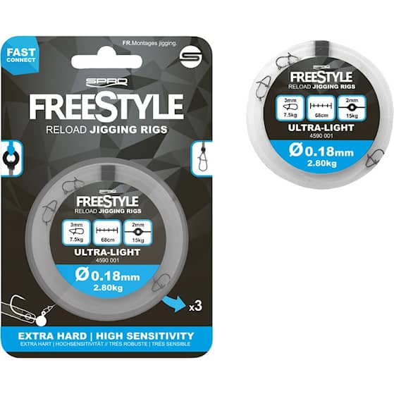SPRO Freestyle Reload Jig Rig 68 cm 0,22 mm 3-pack