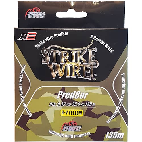 Strike Wire Predator X8, 0,36 mm 135 m Hi-Vis Yellow