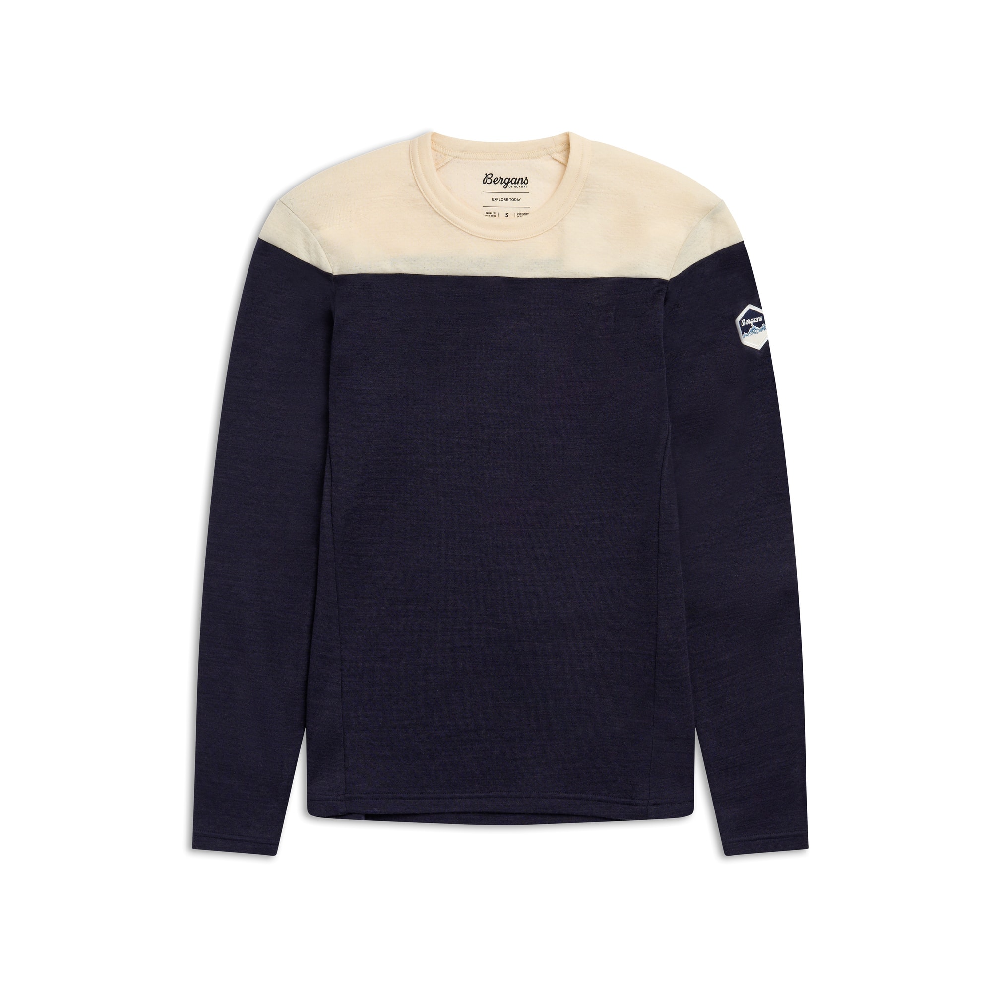 Bergans Inner:Dual Merino L/S Underställströja Dam Dark Navy/Creme
