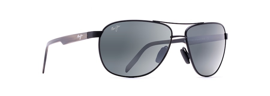 Maui Jim Castles Black Matte/Grey Solglasögon -