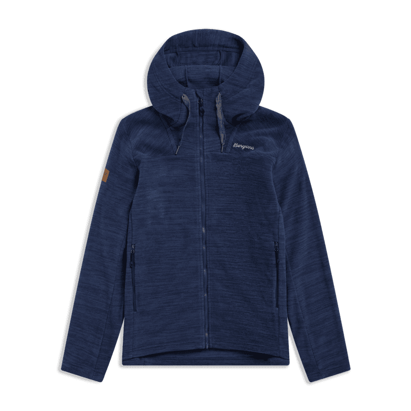 Bergans Hareid Fleecejacka med luva Herr Navy Blue XXL